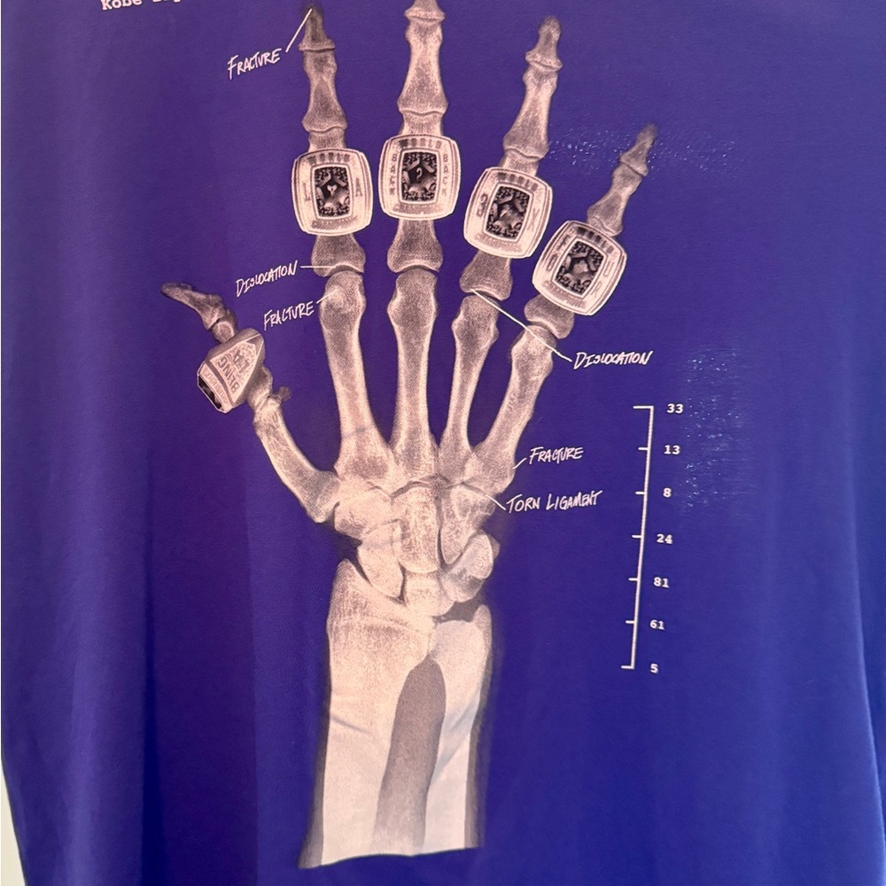 Kobe Bryant X-ray Hand Graphic Tee in Deep Purple Collector’s Item